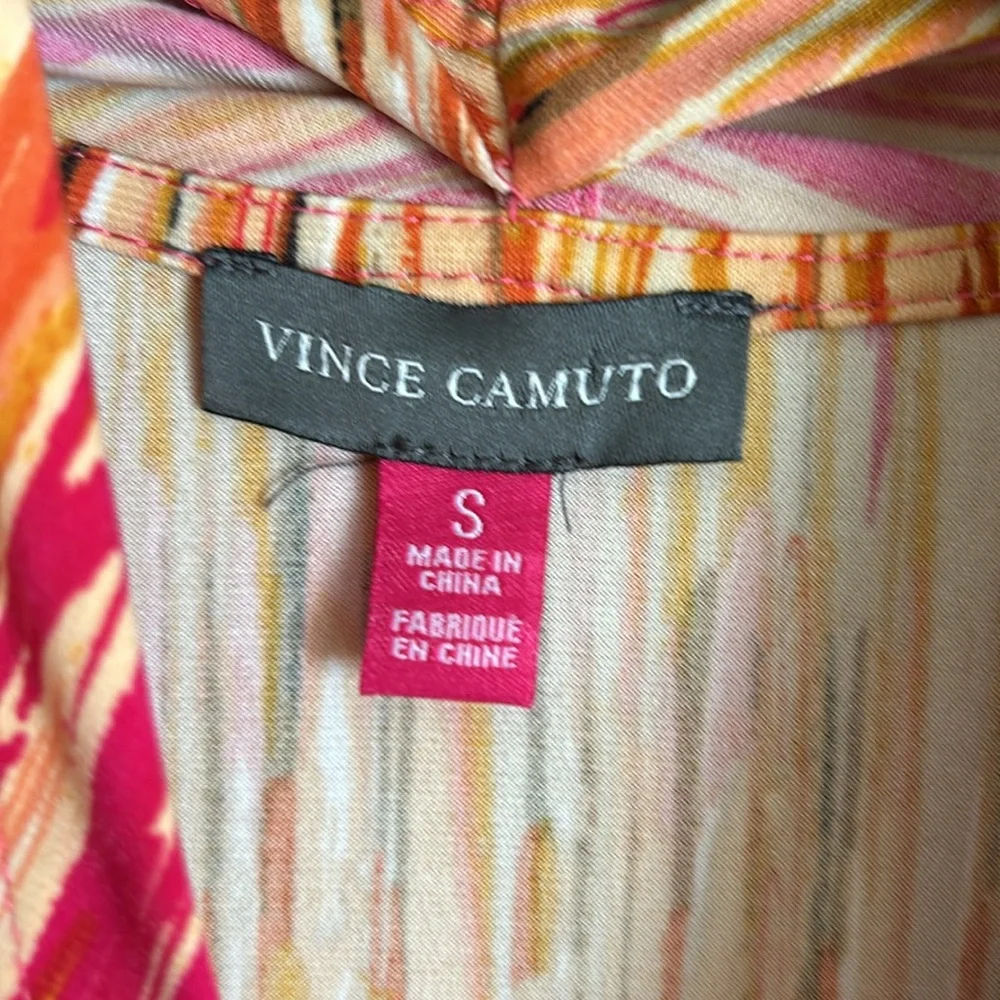 Vince Camuto Womens S Sleeveless Blouse Shirt V Neck Draped Front Surplice Top - Picture 4 of 8